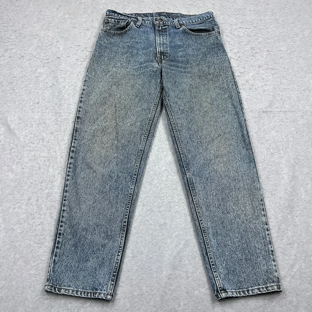 VTG Levis 550 Jeans Men's 34x30* Blue Washed Denim‎ Cotton Red Tab Made in USA